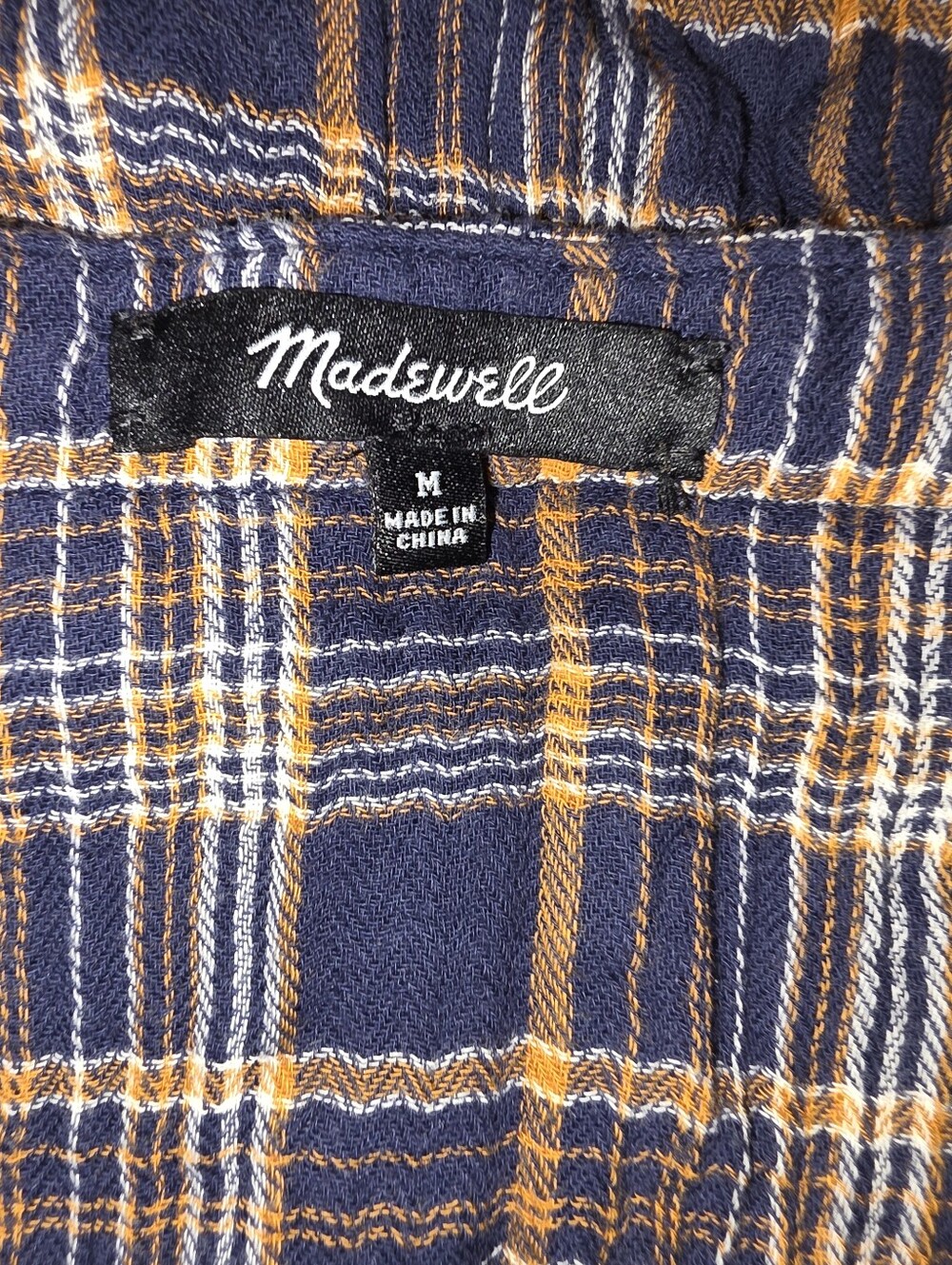 Madewell Ruffle Shirt Dress Size M Plaid - Picture 6 of 10